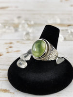 Prehnite Ring, Medium Oval Size 8.5