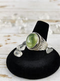 Prehnite Ring, Medium Oval Size 8.5