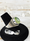 Prehnite Ring, Medium Oval Size 8.5