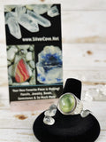 Prehnite Ring, Medium Oval Size 8.5