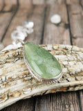 Large Teardrop Prehnite Pendant