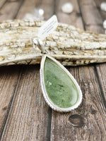 Large Teardrop Prehnite Pendant