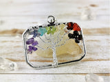 Tree of Life Chakra Pendant, Landscape Rectangle