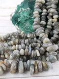 Labradorite Tumbled Bead Strands, 10-15mm