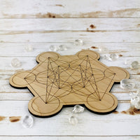 Metatron's Cube Crystal Grid Board Plate, Multiple Sizes