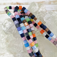 Square Dalestone Beads, 6mm