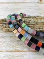 Square Dalestone Beads, 6mm