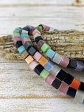 Square Dalestone Beads, 6mm