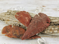 Carved Jasper Arrowheads, Red