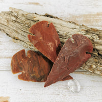 Carved Jasper Arrowheads, Red