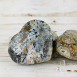 Large Yellow Moss Agate Hearts