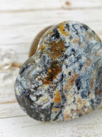 Large Yellow Moss Agate Hearts