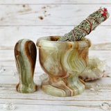 Small Mortar and Pestle, Green Onyx