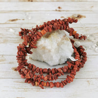 Red Coral Chip Beads