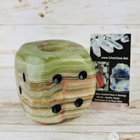 Green Onyx Dice Candle Holder