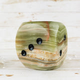 Green Onyx Dice Candle Holder