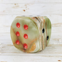 Green Onyx Dice Candle Holder