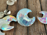 Aura Opalite Crescent Moons