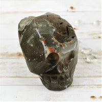 Tourmalated Natural Citrine Crystal Skull