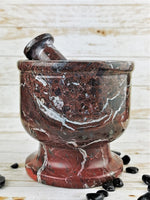 Large Mortar and Pestle, Red Zebra Jasper