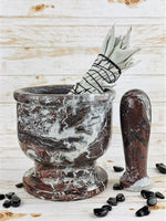 Large Mortar and Pestle, Red Zebra Jasper