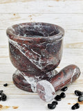 Large Mortar and Pestle, Red Zebra Jasper