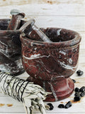 Large Mortar and Pestle, Red Zebra Jasper