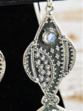 Ornate Fish Moonstone Earrings