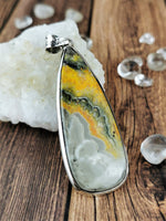 Long Teardrop Bumble Bee Jasper Pendant