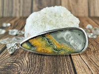 Long Teardrop Bumble Bee Jasper Pendant