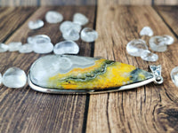 Long Teardrop Bumble Bee Jasper Pendant