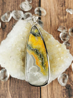 Long Teardrop Bumble Bee Jasper Pendant