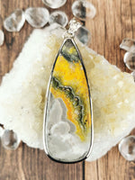 Long Teardrop Bumble Bee Jasper Pendant