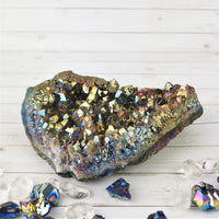 Titanium Aura Quartz Cluster