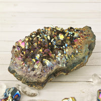 Titanium Aura Quartz Cluster
