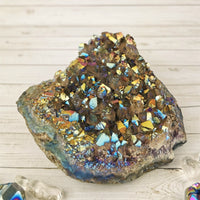 Titanium Aura Quartz Cluster