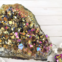 Titanium Aura Quartz Cluster