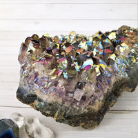Titanium Aura Quartz Cluster
