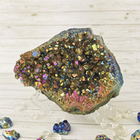 Titanium Aura Quartz Cluster