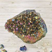 Titanium Aura Quartz Cluster