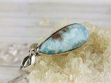 Long Teardrop Larimar Pendant