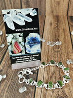 Raw Peridot Sterling Silver Bracelet