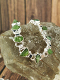 Raw Peridot Sterling Silver Bracelet