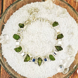 Raw Peridot Sterling Silver Bracelet