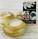Round Green Onyx Candle Holders <3