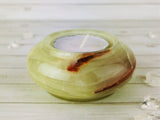 Round Green Onyx Candle Holders <3
