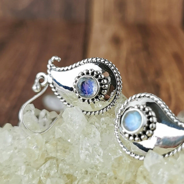 Boteh Drop Moonstone Earrings