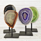 Agates on Display Stands