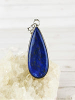 Long Teardrop Lapis Pendant