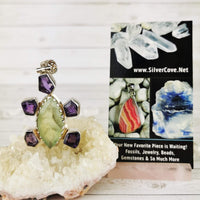 Prehnite and Faceted Amethyst Pendant
